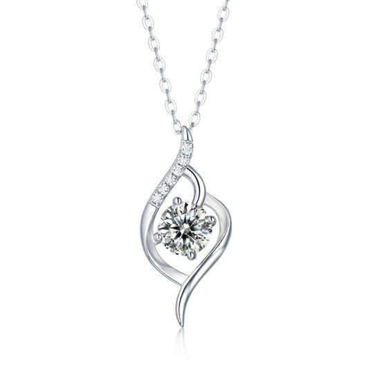 Moissanite Pendant Necklace – Luxury Silver Jewelry Set with Urban-Inspired Elegance