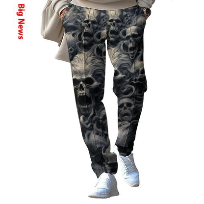 Men’s Fashion Patchwork Printed Trousers – Casual Streetwear Pants with Unique Design