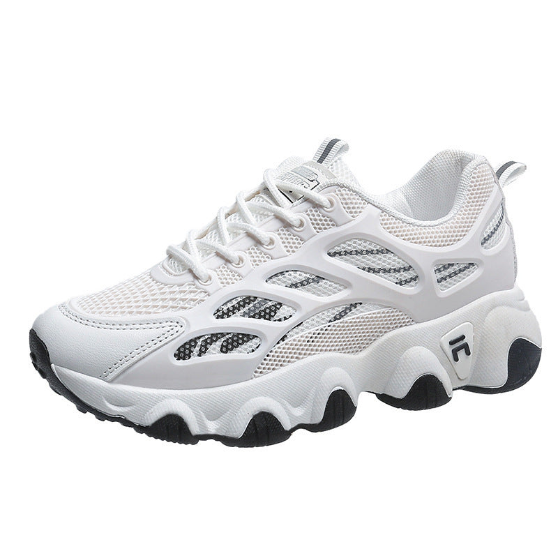 Wave Sole Running Sneakers – Women’s Lace-Up Mesh Sports Shoes