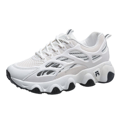 Wave Sole Running Sneakers – Women’s Lace-Up Mesh Sports Shoes