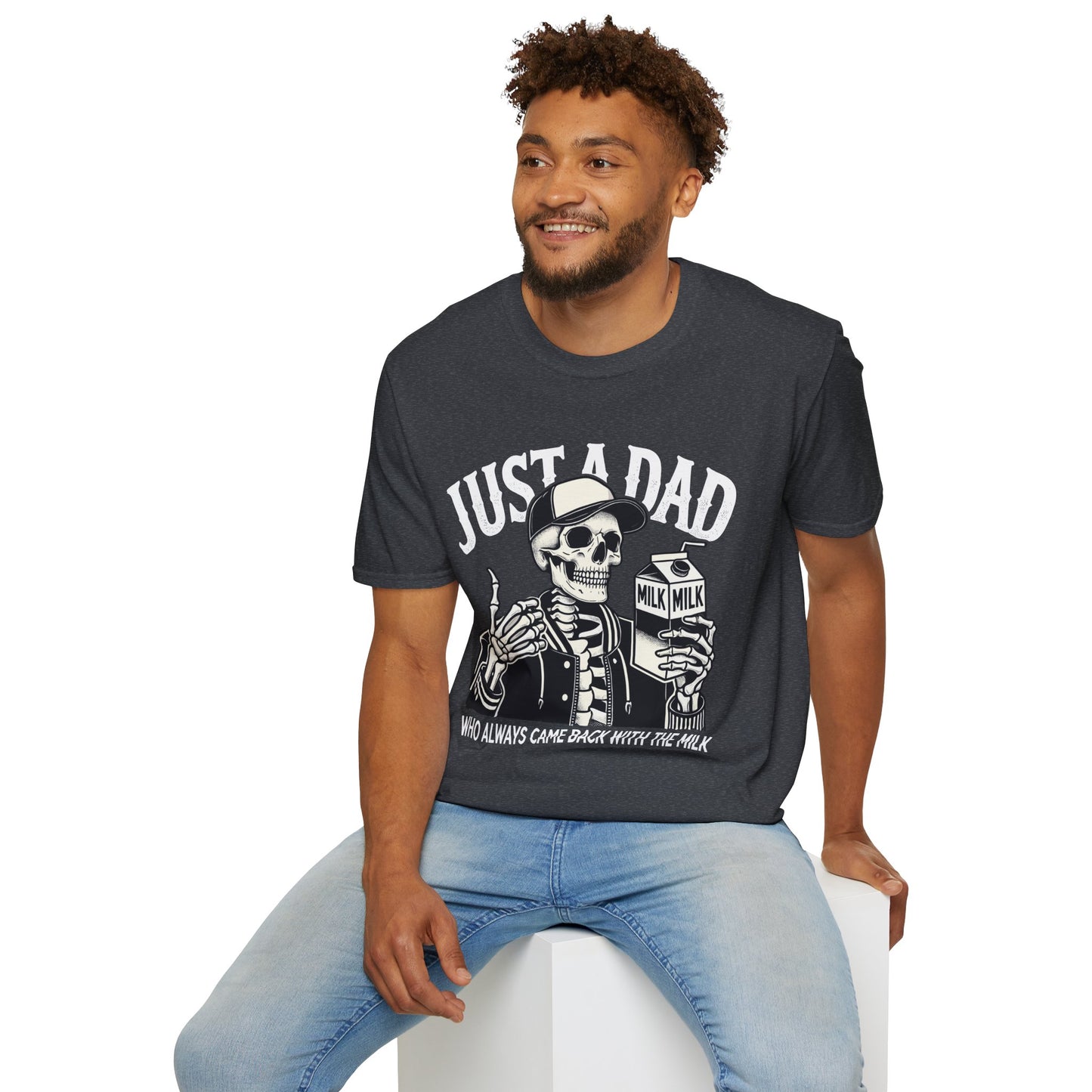 Just a Dad Skeleton T-Shirt – Funny Halloween Tee & Unique Dad Joke Apparel