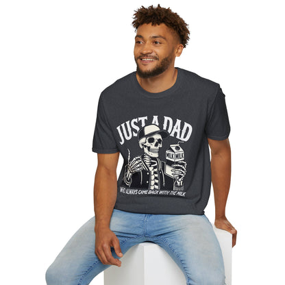 Just a Dad Skeleton T-Shirt – Funny Halloween Tee & Unique Dad Joke Apparel