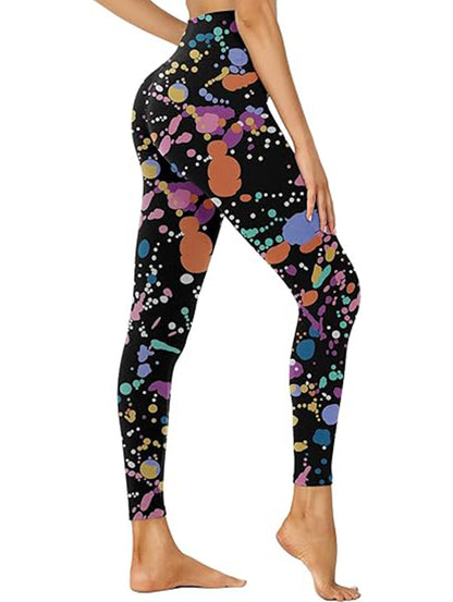 Cropped High-Waisted Leggings – Inkjet Color Print