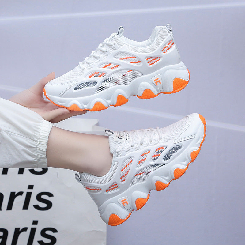 Wave Sole Running Sneakers – Women’s Lace-Up Mesh Sports Shoes