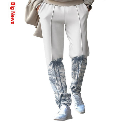 Men’s Fashion Patchwork Printed Trousers – Casual Streetwear Pants with Unique Design