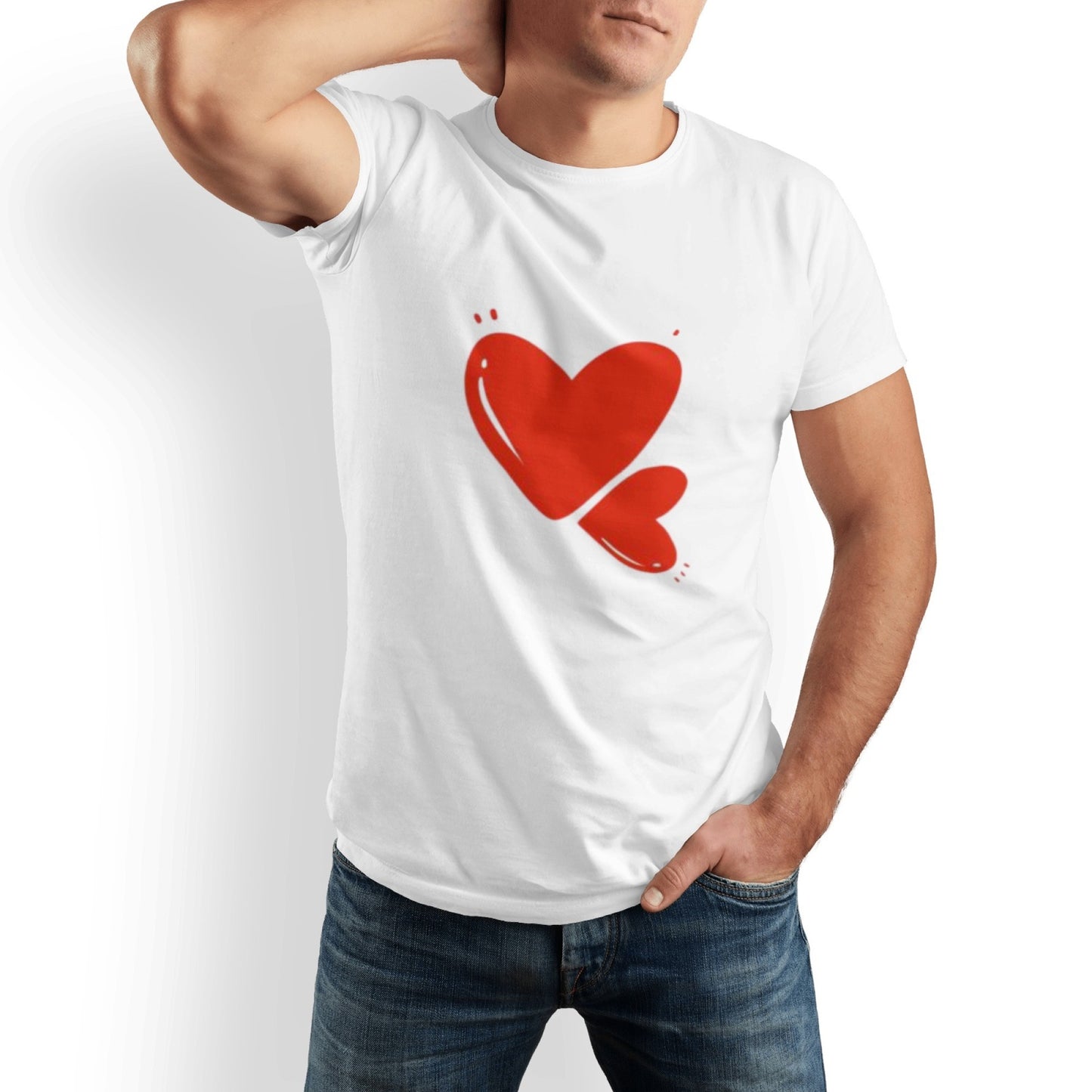 Men’s “Love” Cotton T-Shirt – Classic Fit, All-Season Couple’s Tee