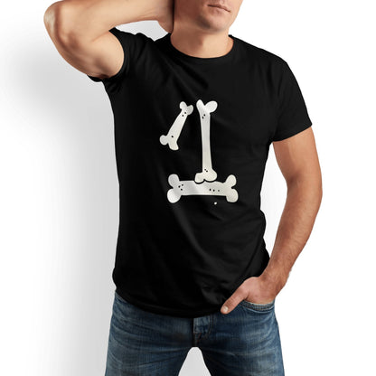 Pet-Themed Men’s T-Shirt – Bone Print, Cotton, Couple Style