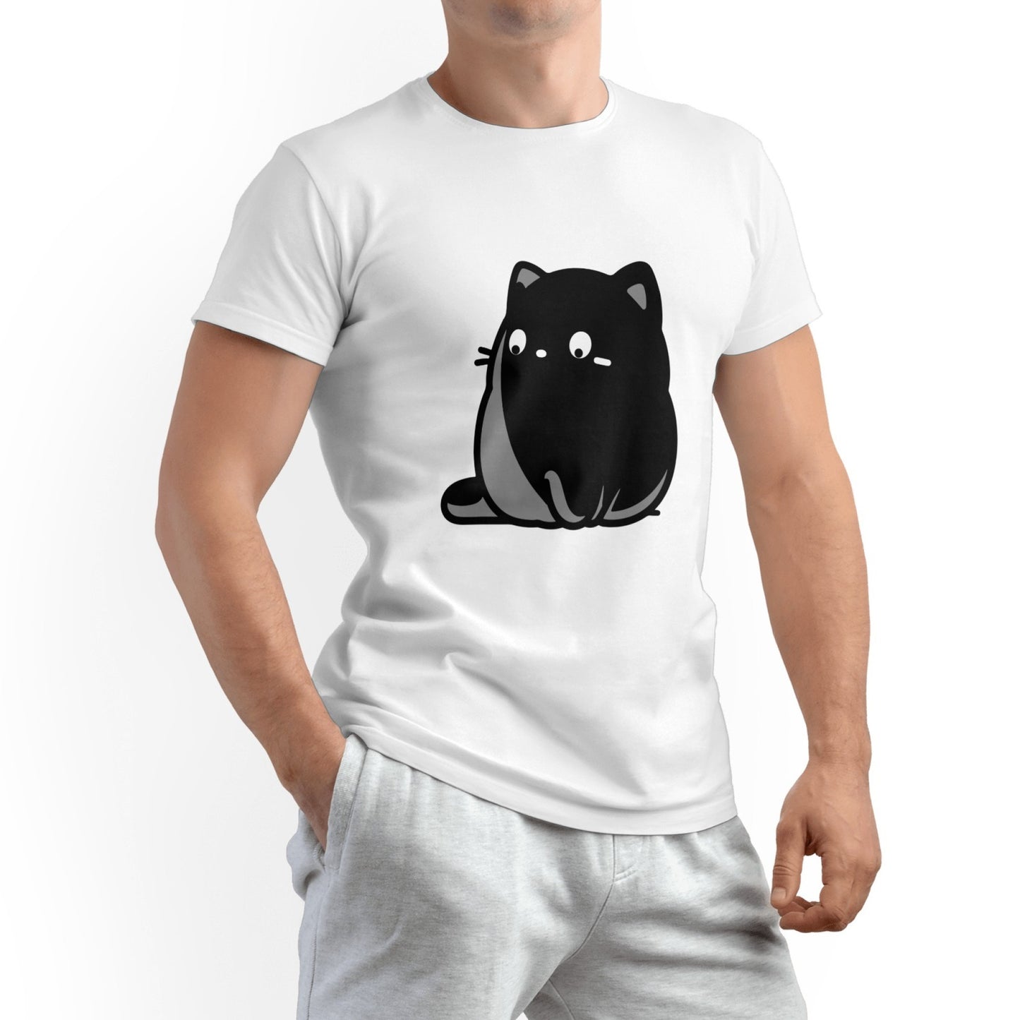 Fat Cat Men’s Cotton T-Shirt – Casual Round Neck, Classic Fit