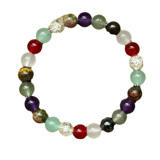 Handmade Colored Stone & Opal Bead Bracelet – Spiritual & Stylish