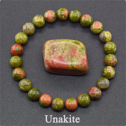 Mixed Gemstone Beaded Bracelet – Rose Stone & Agate for Balance & Beauty