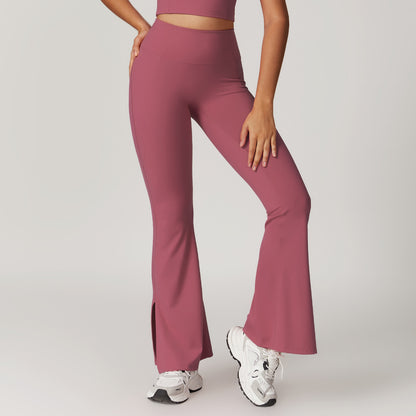 High-Waist Wide-Leg Yoga Pants – Hip-Lifting Outerwear Style
