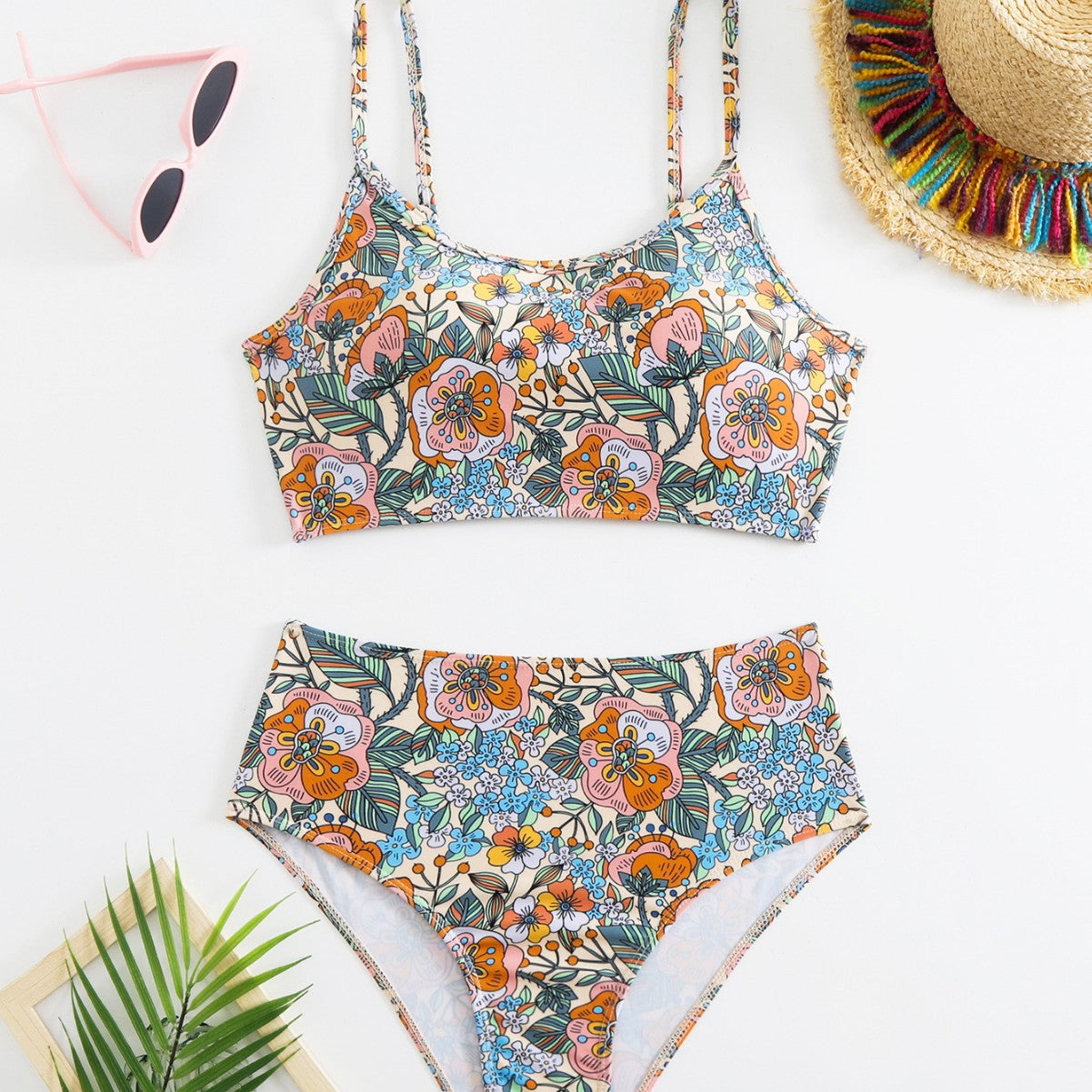 Women’s High Waisted Floral Bikini Set – Sexy Two-Piece Swimwear
