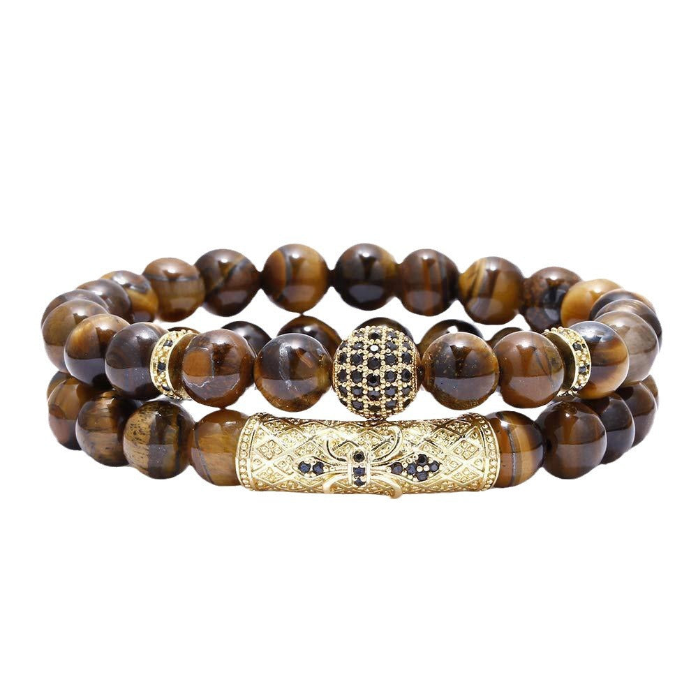 Handcrafted Tiger Eye Beaded Bracelet – Men's Energy Stone Accessory