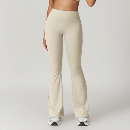 High-Waist Wide-Leg Yoga Pants – Hip-Lifting Outerwear Style