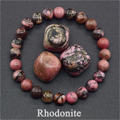 Mixed Gemstone Beaded Bracelet – Rose Stone & Agate for Balance & Beauty