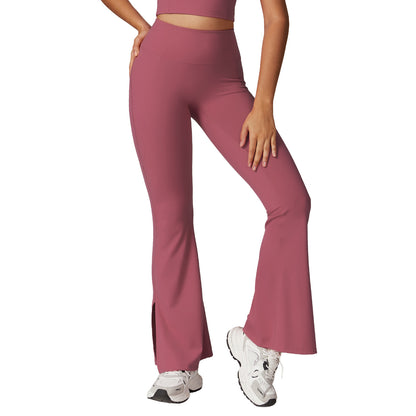 High-Waist Wide-Leg Yoga Pants – Hip-Lifting Outerwear Style