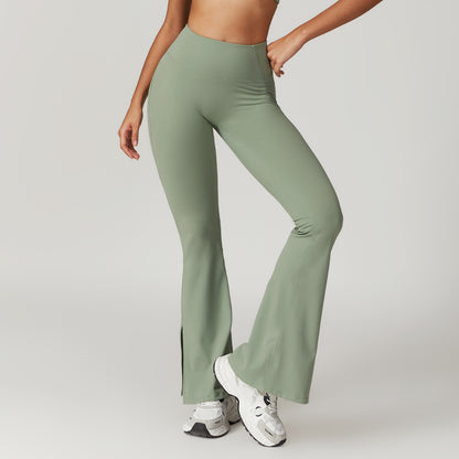 High-Waist Wide-Leg Yoga Pants – Hip-Lifting Outerwear Style