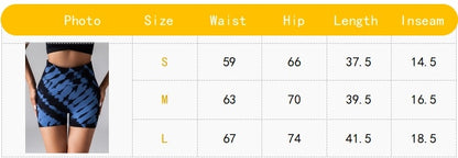 Tie-Dye V-Back Seamless Biker Shorts – High-Waist Contour Yoga & Gym Shorts for Women