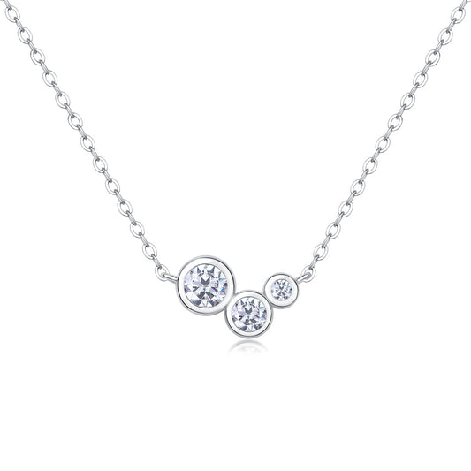 White Dew Moissanite Pendant Necklace – Luxury Silver Jewelry