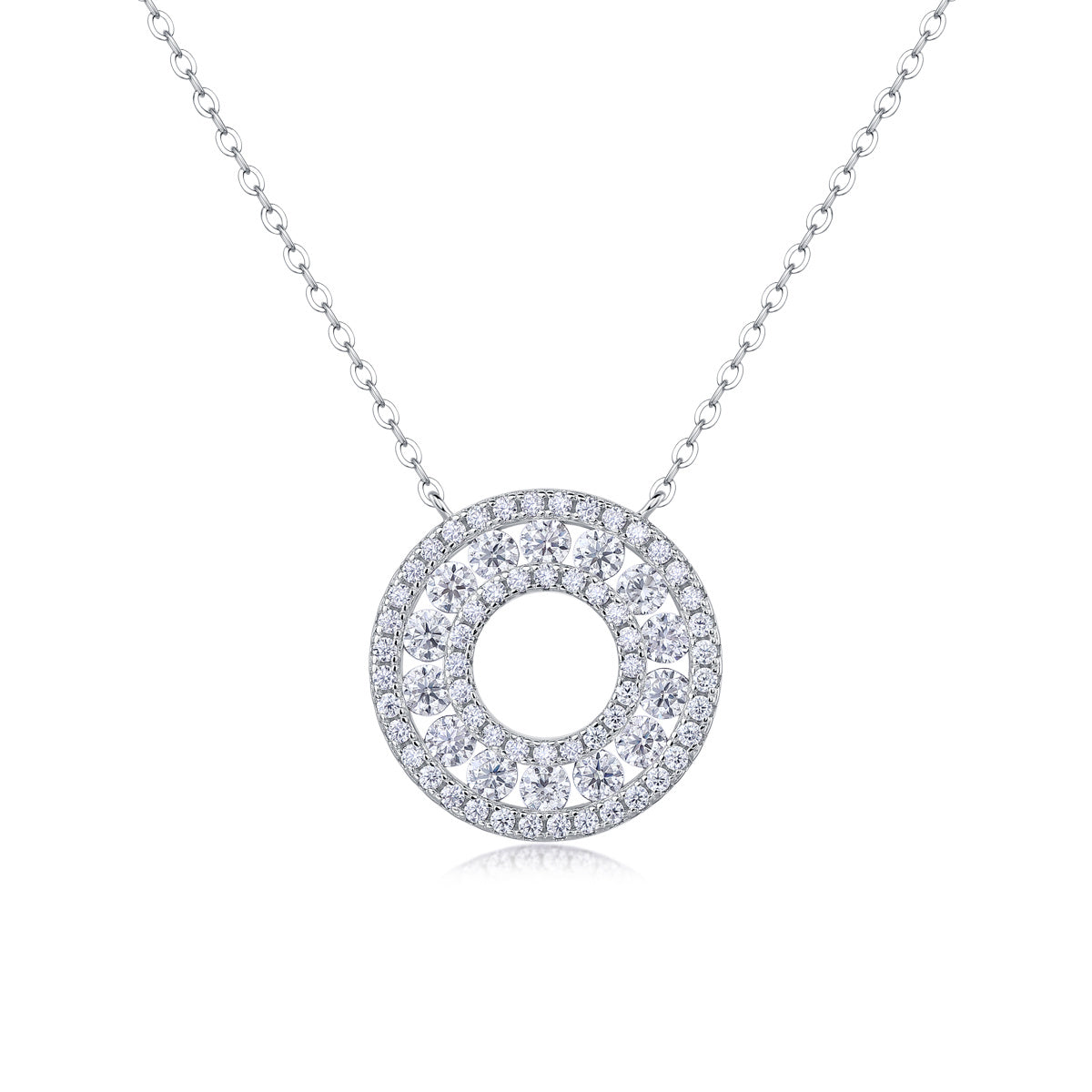 Reciprocating Moissanite Pendant Necklace – Luxury Silver Jewelry
