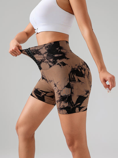 Women’s High-Waist Tie-Dye Butt-Lift Sports Shorts – Summer Yoga, Running, and Everyday Fitness Wear