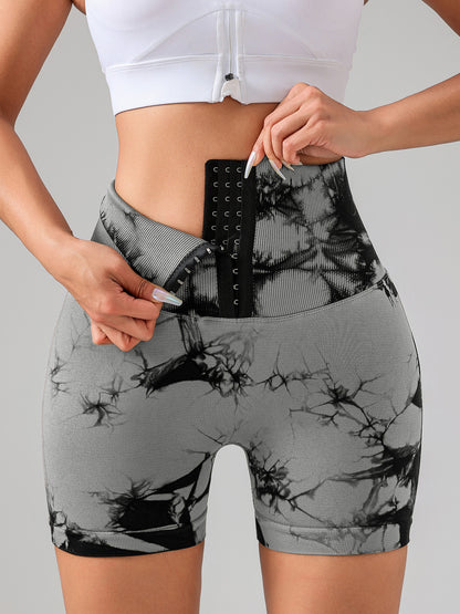 Women’s High-Waist Tie-Dye Butt-Lift Sports Shorts – Summer Yoga, Running, and Everyday Fitness Wear
