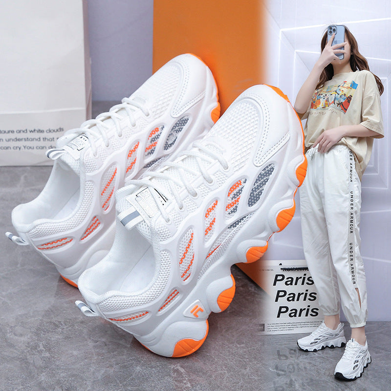 Wave Sole Running Sneakers – Women’s Lace-Up Mesh Sports Shoes