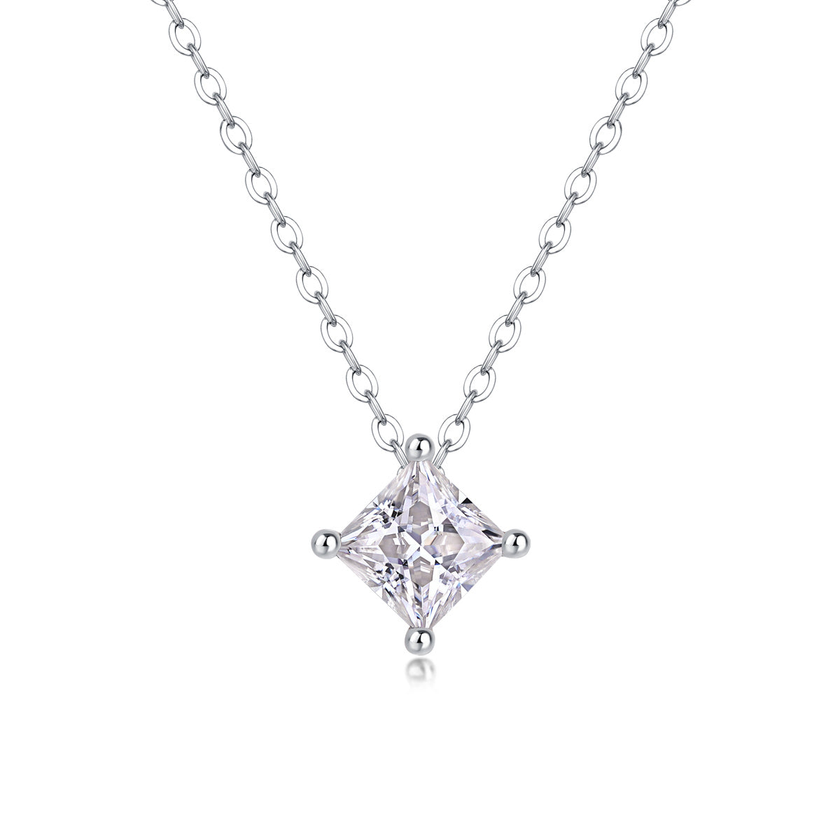 Moissanite Pendant Necklace – Luxury Silver Jewelry