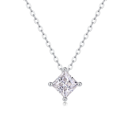 Moissanite Pendant Necklace – Luxury Silver Jewelry