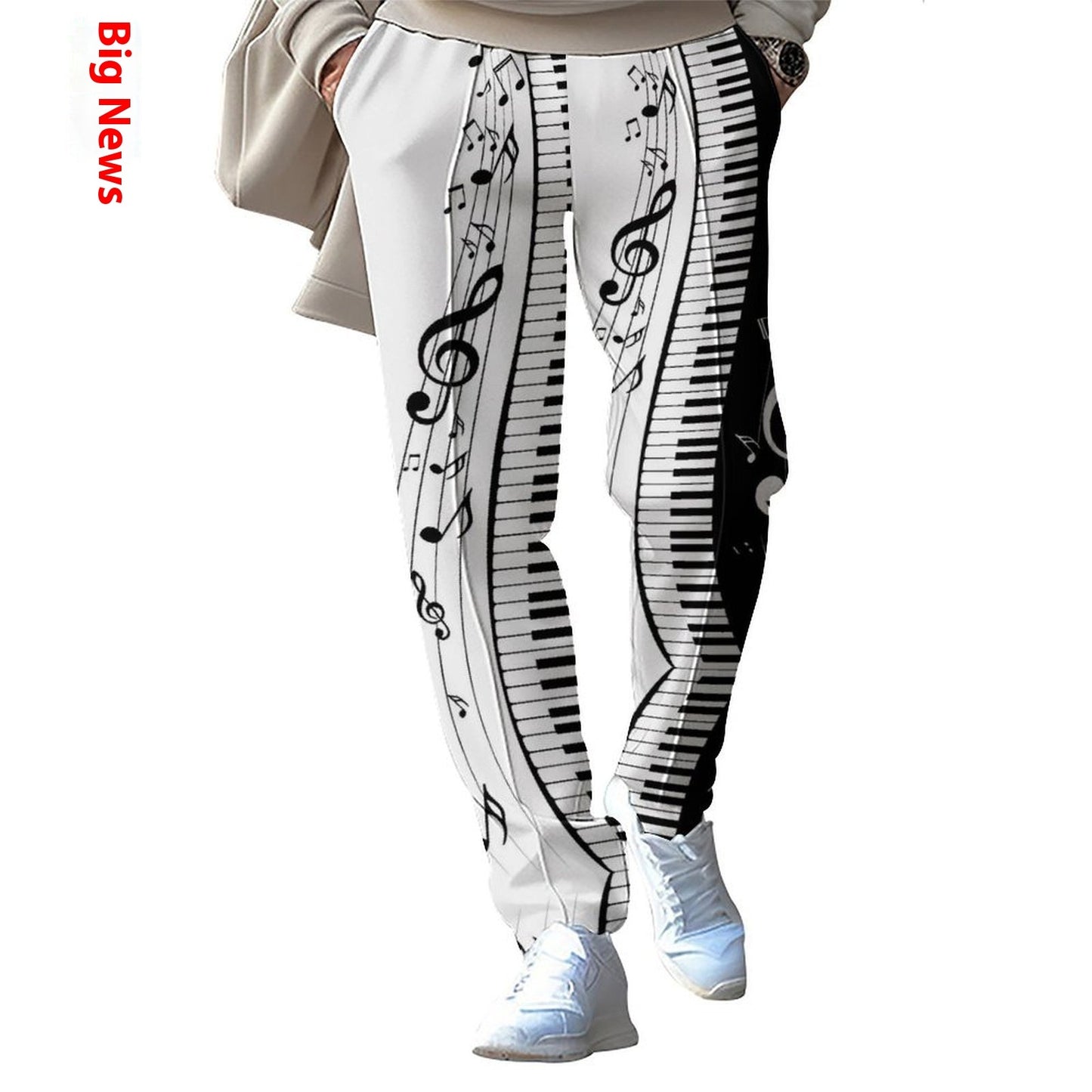 Men’s Fashion Patchwork Printed Trousers – Casual Streetwear Pants with Unique Design