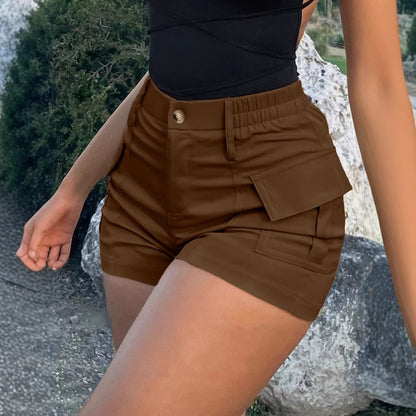 Summer American Casual Solid Color Short Shorts