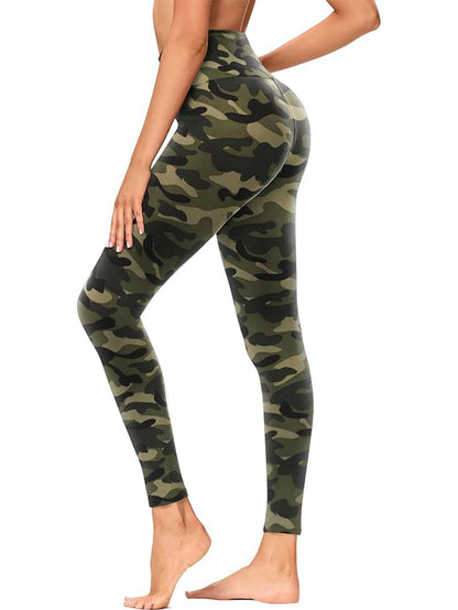 Women’s Camo Print Leggings – Cropped & High-Waisted