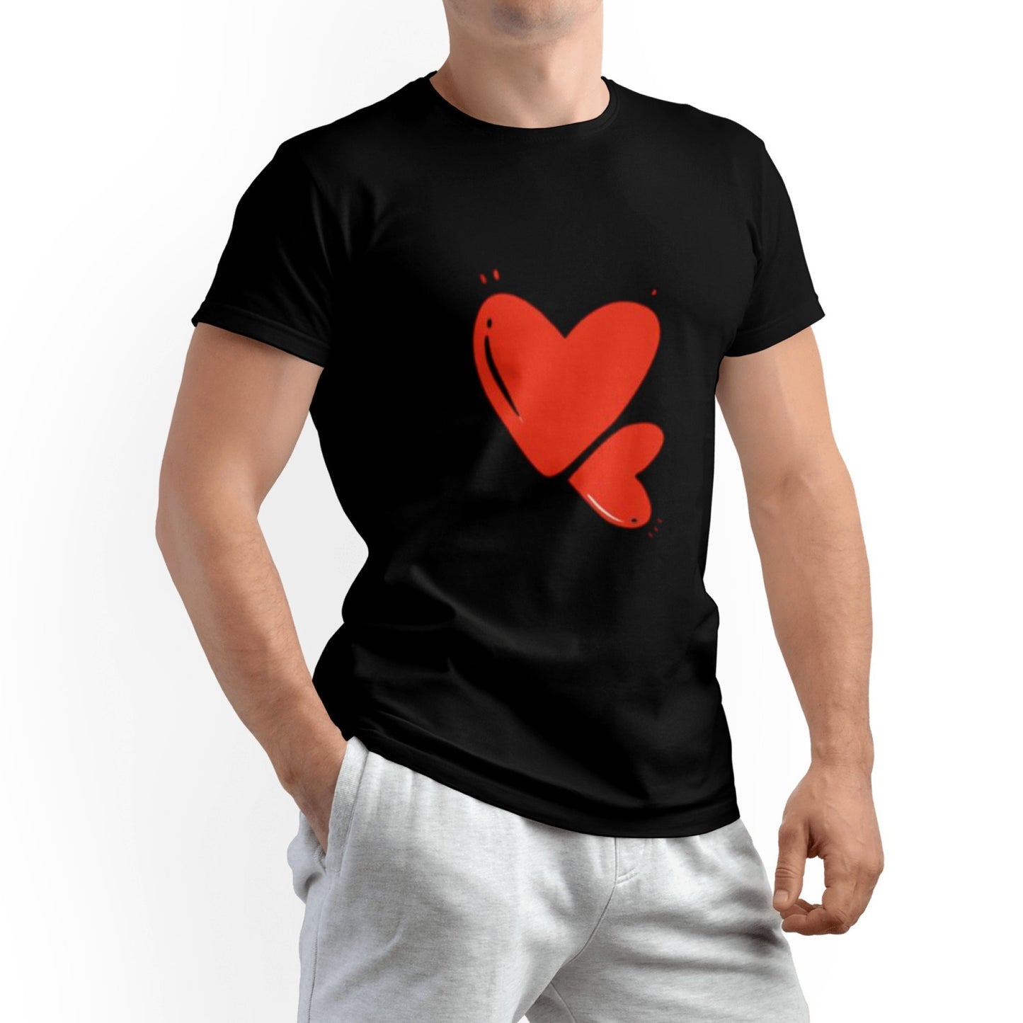 Men’s “Love” Cotton T-Shirt – Classic Fit, All-Season Couple’s Tee