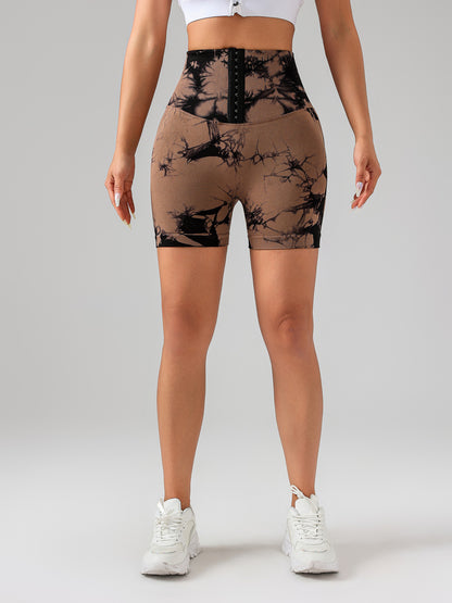 Women’s High-Waist Tie-Dye Butt-Lift Sports Shorts – Summer Yoga, Running, and Everyday Fitness Wear